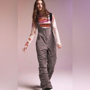 Free People x FP Movement Lift. Love. Ski. Ruched Bib Pants L NWT